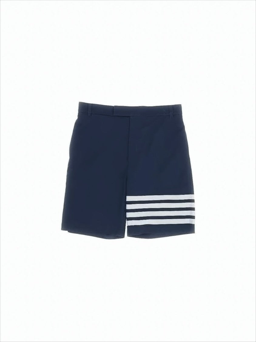 Thom Browne Tailored Black Shorts With Striped Detail