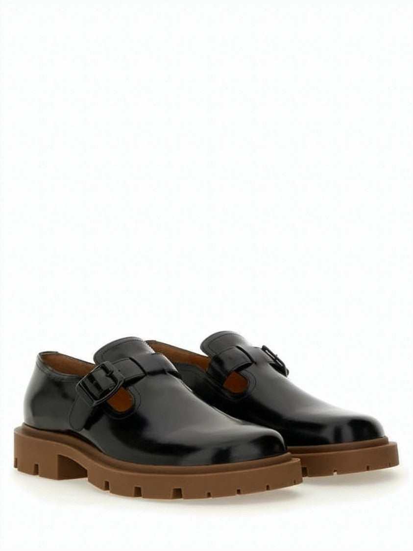 Maison Margiela Polished Calf Leather Loafers With Buckle Detail