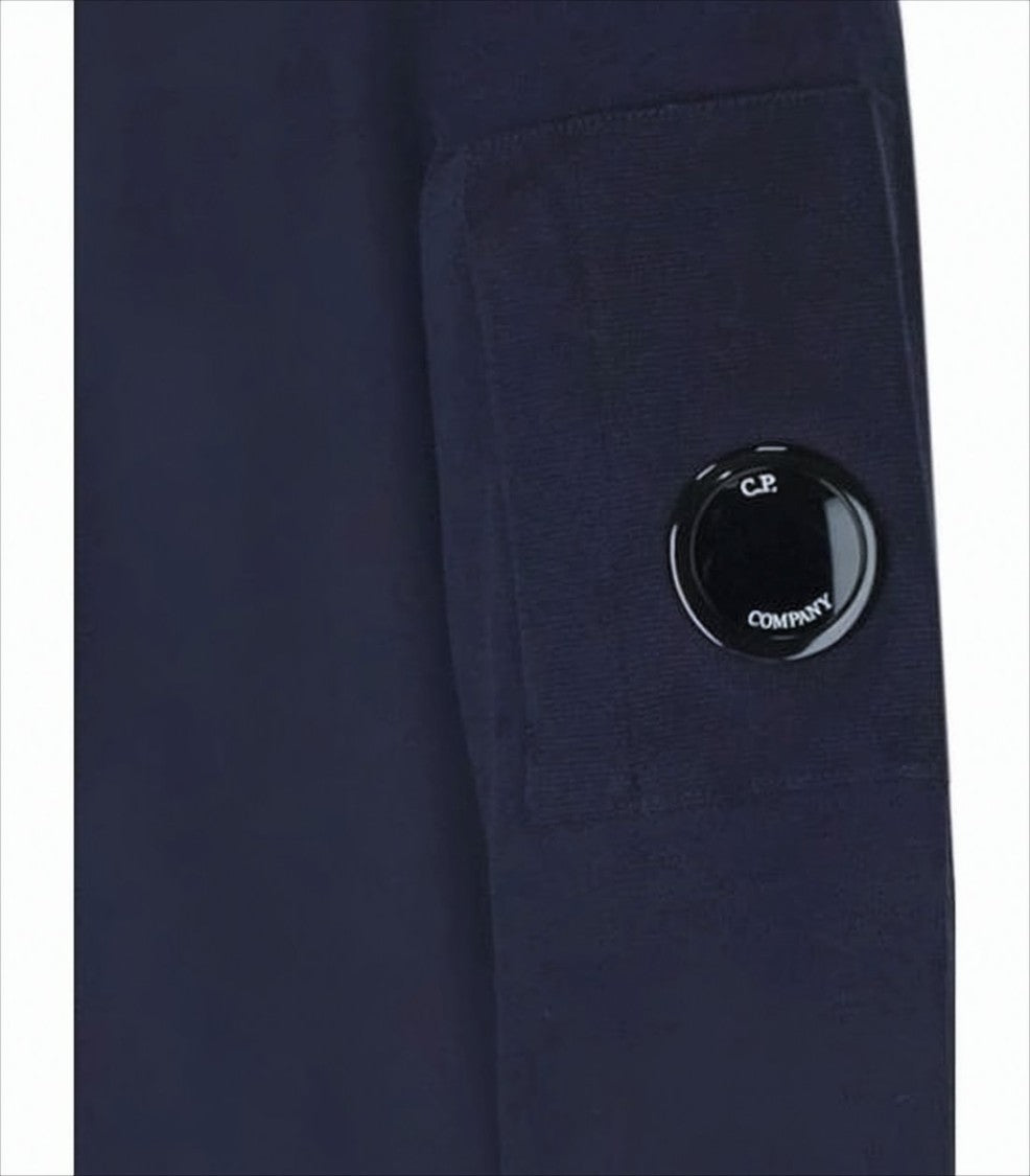 C.P. Company Deep Navy Crew Neck Sweater With Distinctive Logo Patch