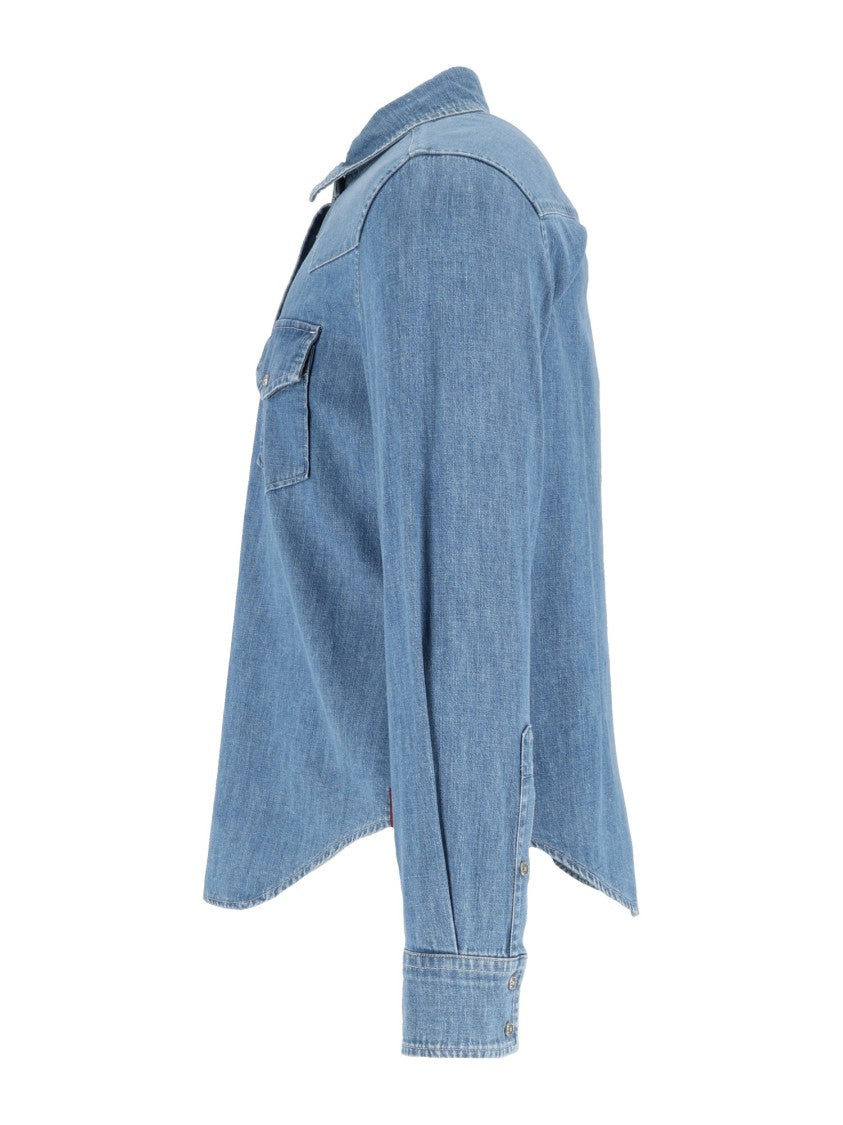 Dondup Blue Denim Button-Down Shirt