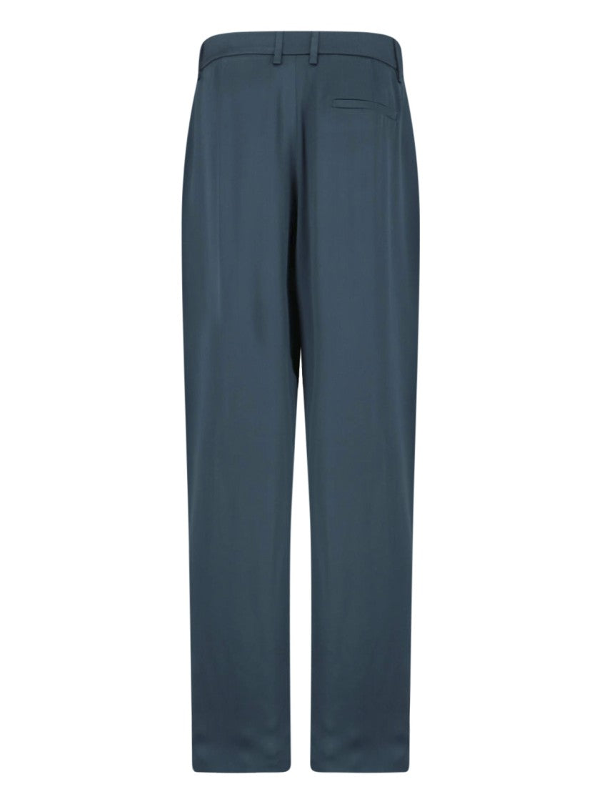 Giorgio Armani Silk Tailored Trousers – Green