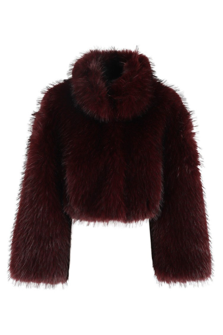 Rotate Faux Fur Crop Jacket