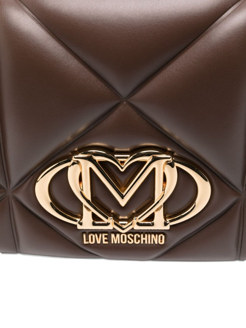 Love Moschino Quilted Shoulder Bag With Gold-Tone Logo Plaque