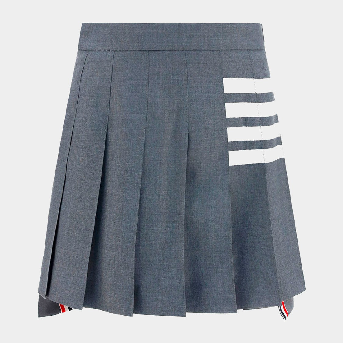 Thom Browne Grey And White Wool Skirt