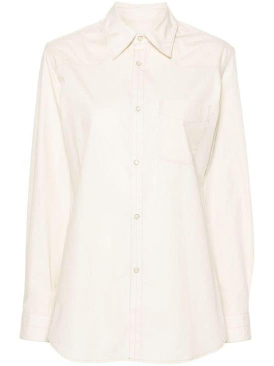 Lemaire Pointed Collar Long-Sleeved Shirt With Button-Down Front