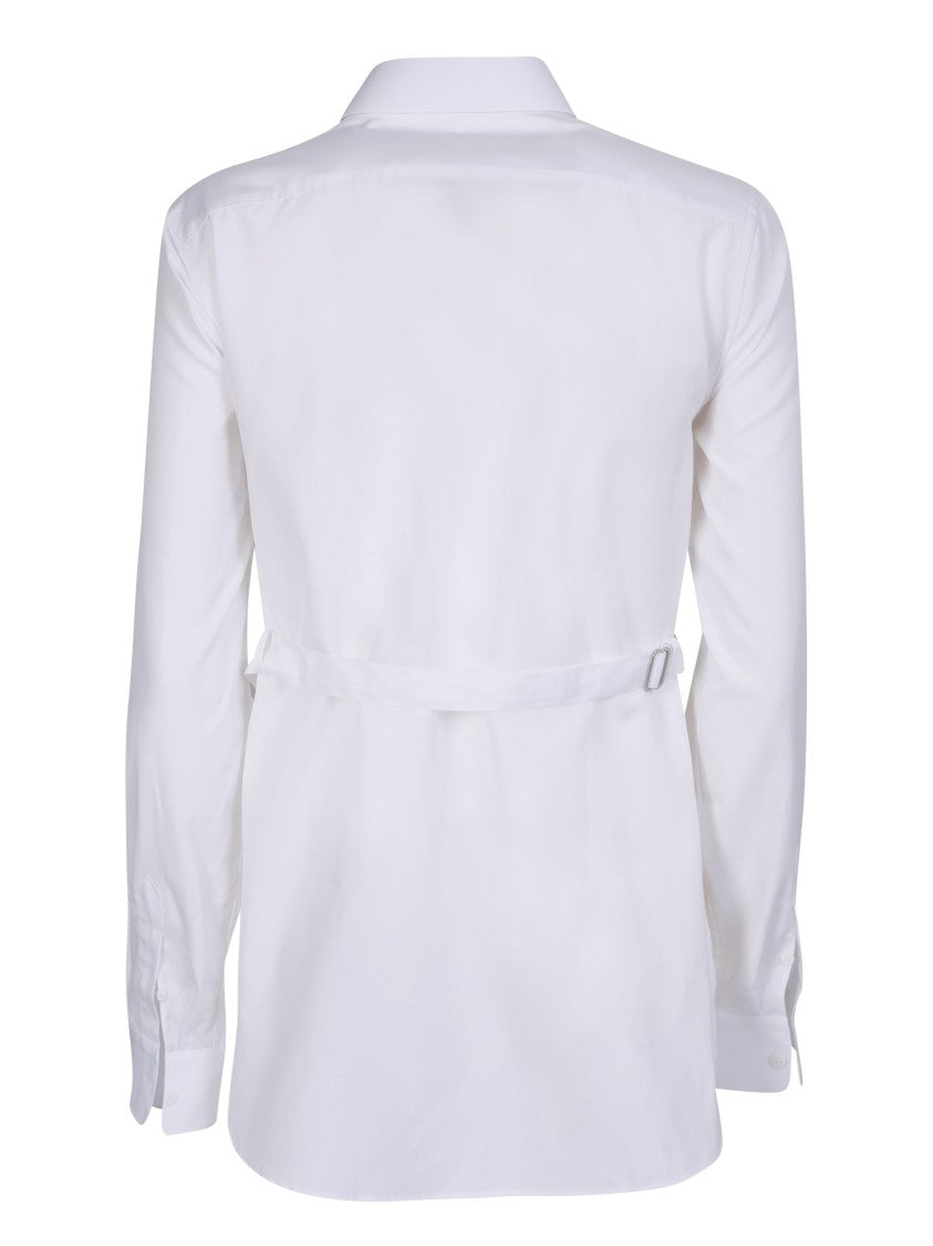 Dion Lee White Classic Collar Shirt