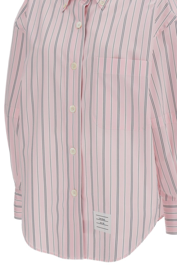 Thom Browne Pink Supersized Striped Cotton Shirt