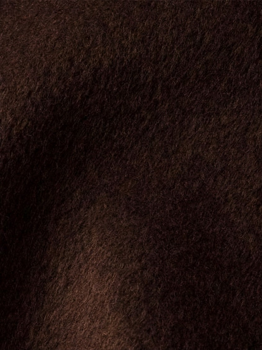 Prada Rectangular Brown Silk-Cashmere Scarf With Fringed Edges