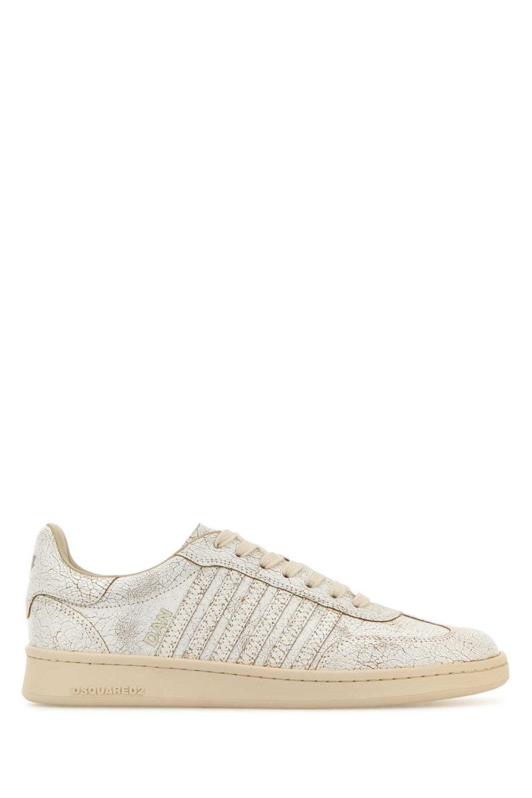 Dsquared2 White Leather Boxer Sneakers