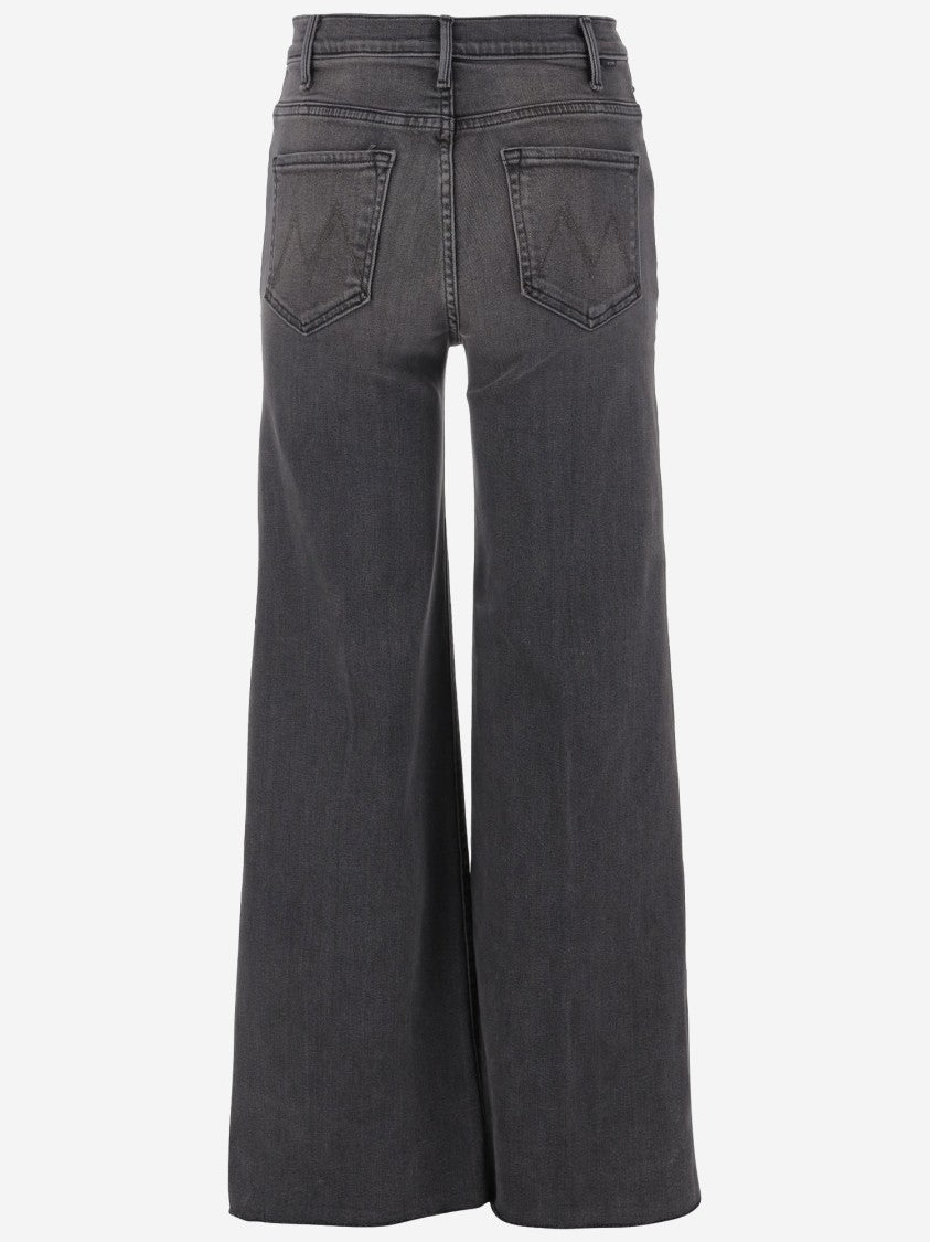 Mother Wide Fit Stretch Cotton Blend Jeans With Classic Five-Pocket Design