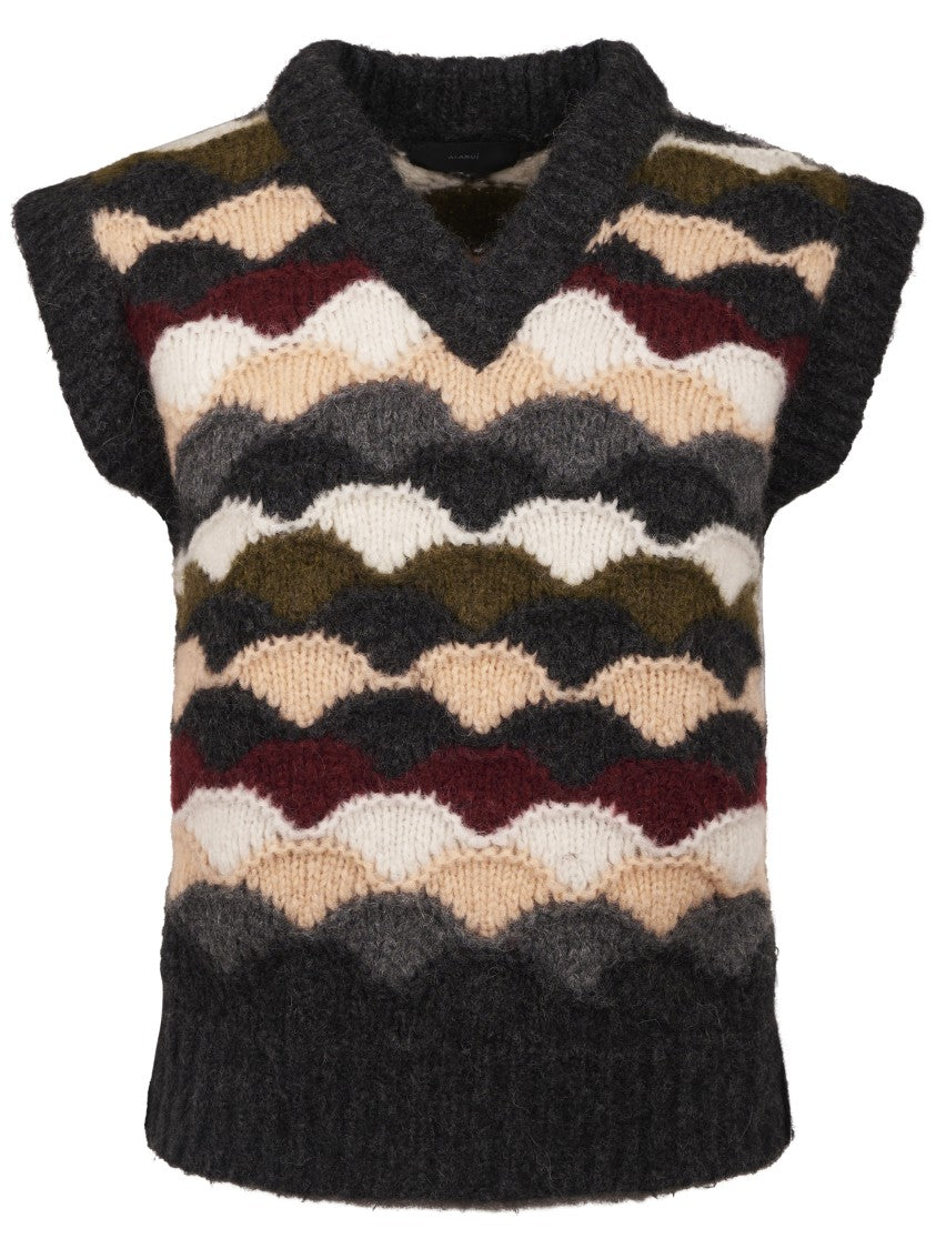 Alanui Shattered Stripes Knit Vest