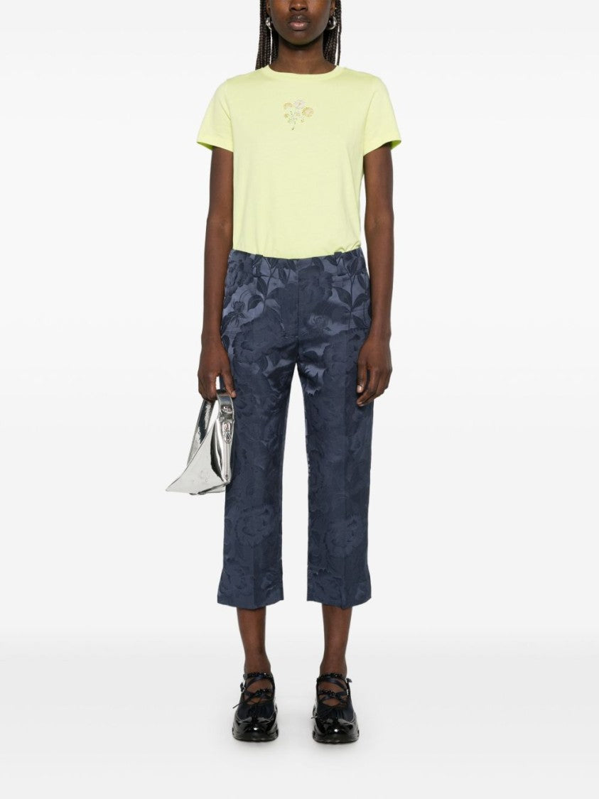 Kenzo Indigo Blue Belted Tailored Slit Trousers