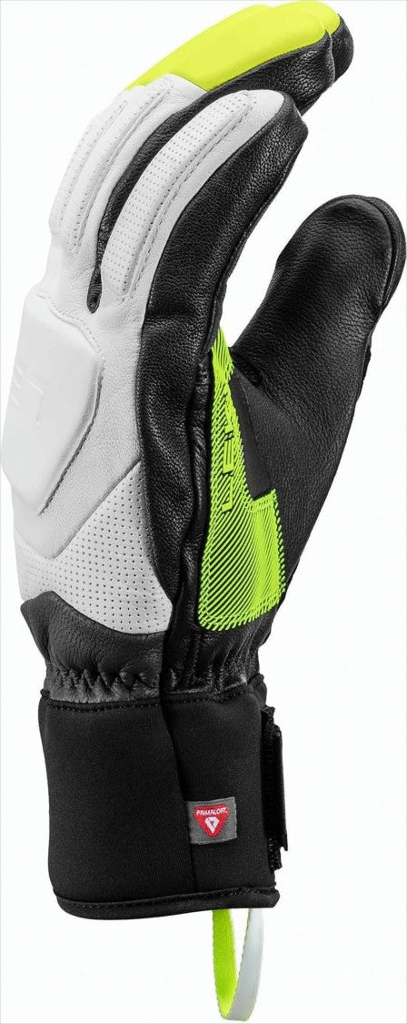 Leki Sporty Goat Leather And Neoprene Gloves With Neon Accents