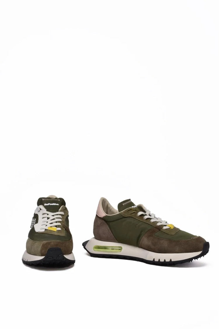 Be Positive Leather/Polyester Sneakers - Military Green