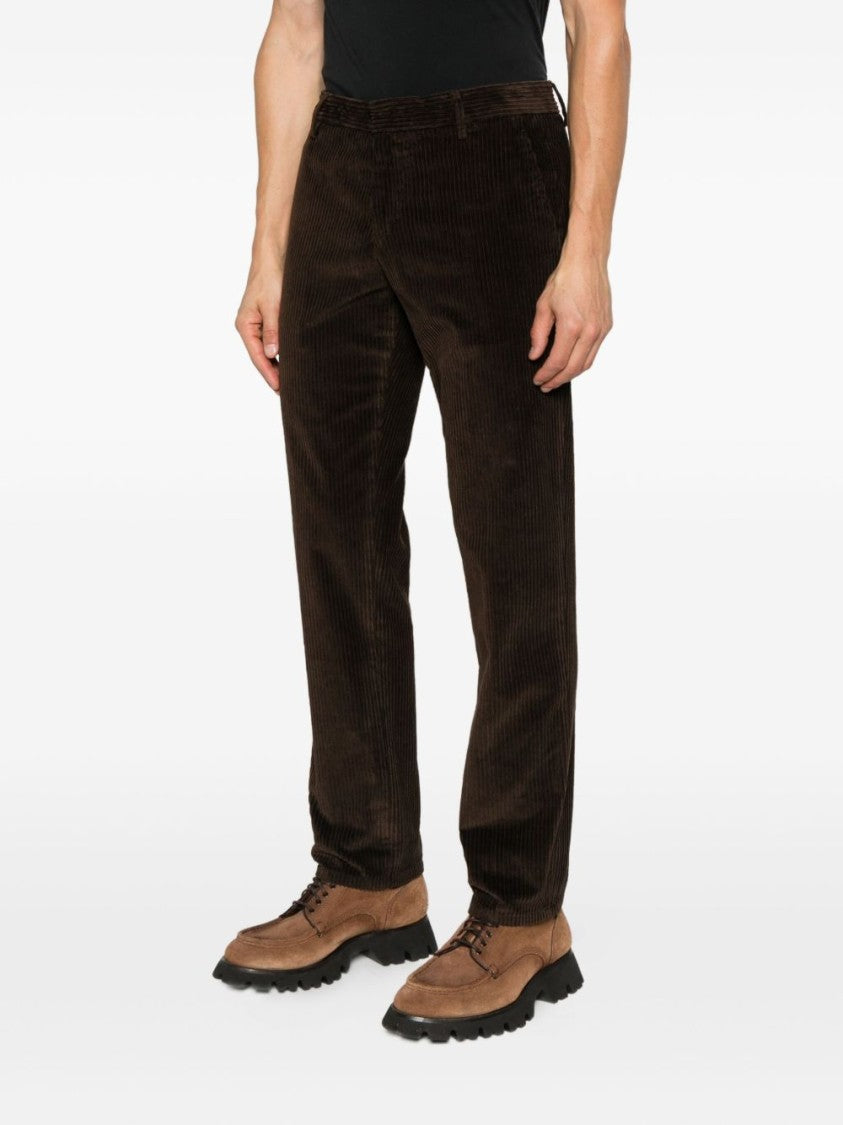 Dondup Corduroy Textured Brown Pants