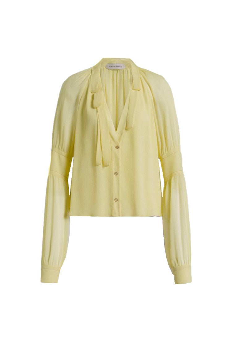 Alberta Ferretti Yellow Silk Blouse