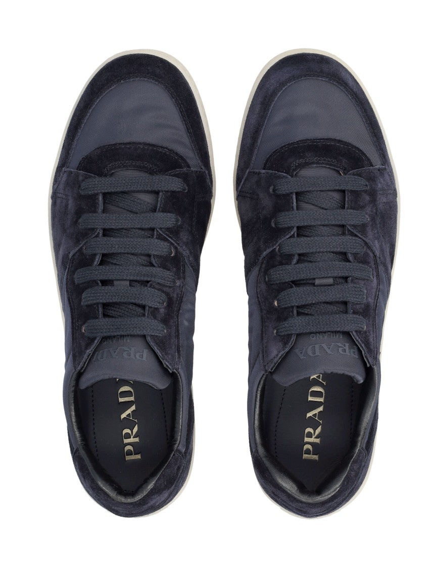 Prada Suede And Re-Nylon Sneakers With Rubber Cupsole