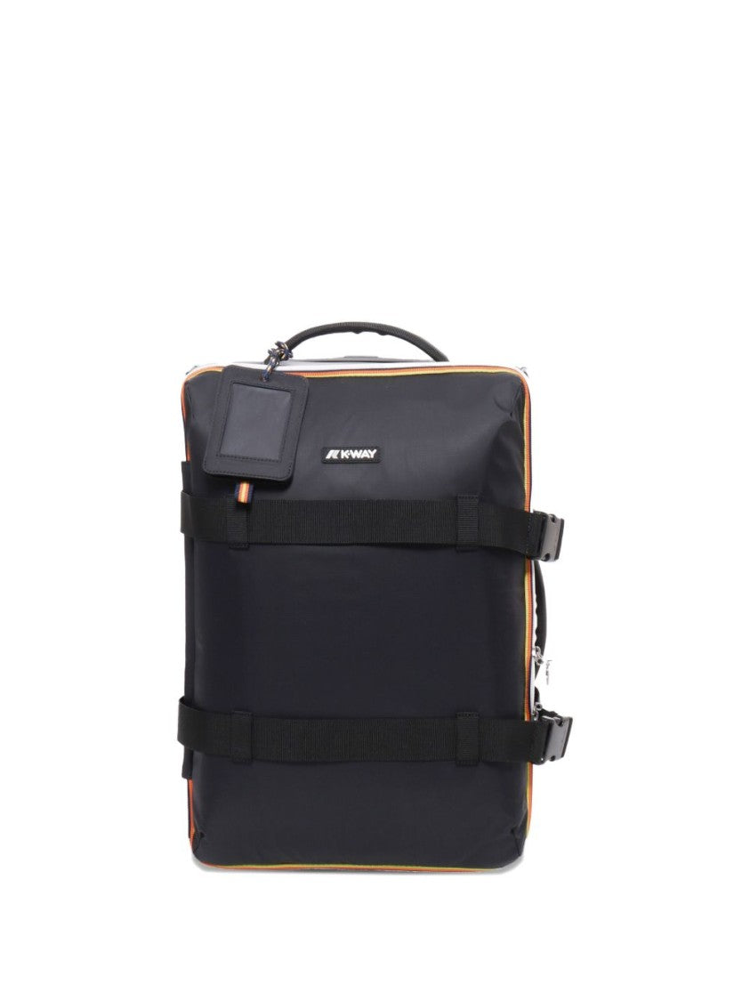 K-Way Compact Black Suitcase With Four Wheels