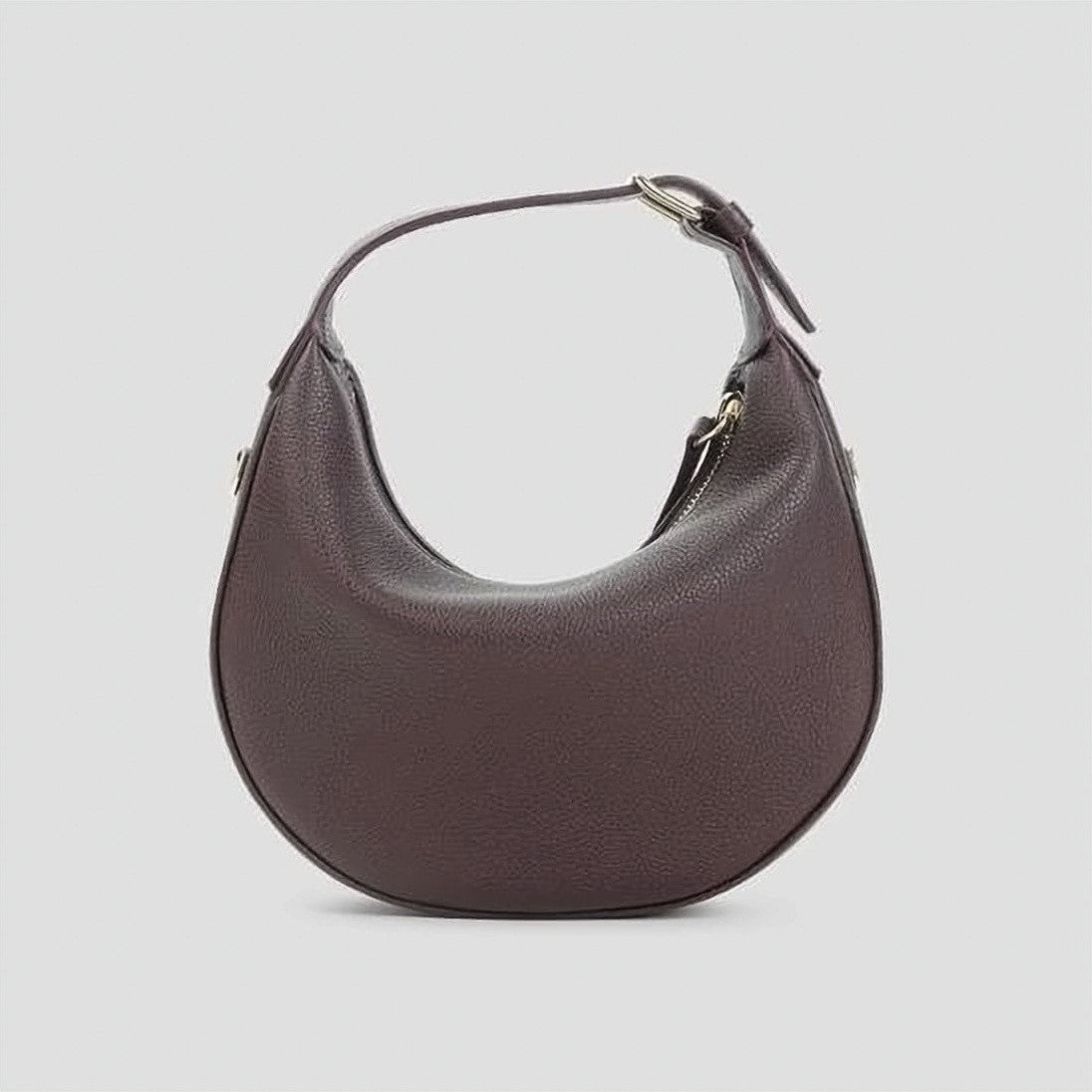 Celine Crescent-Shaped Burgundy Calf Leather Crossbody Bag