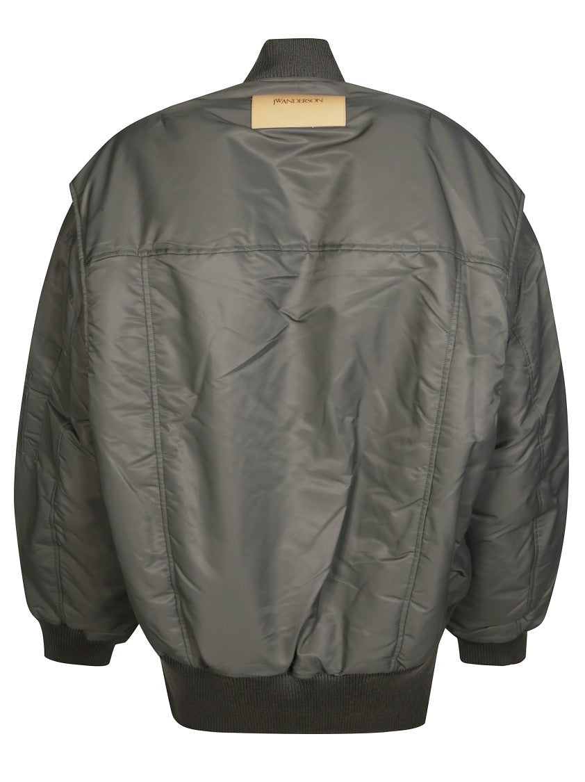 J. W. Anderson Oversized Green Nylon Bomber Jacket