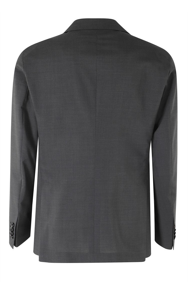 Tagliatore Gray Montecarlo Flap Pocket Side Slits Wool-Blend Suit