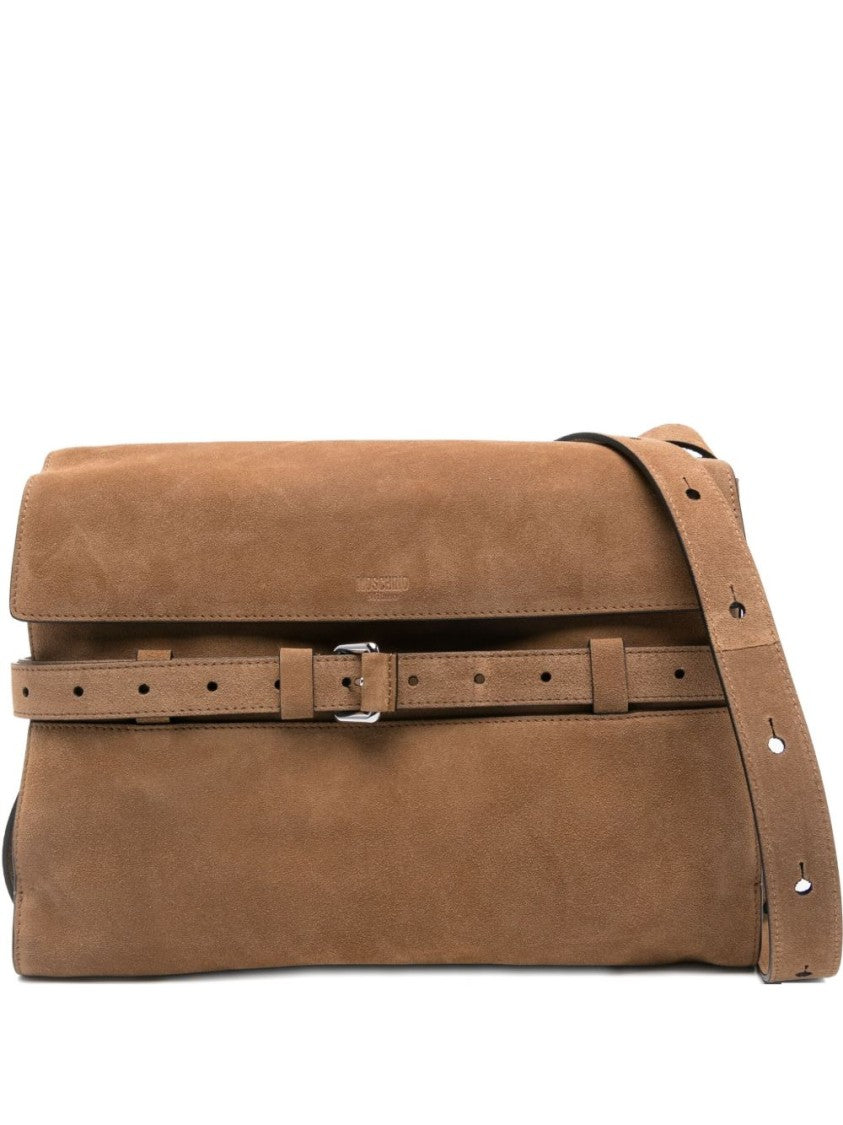 Moschino Rectangular Soft-Structured Suede-Like Moschino Bag
