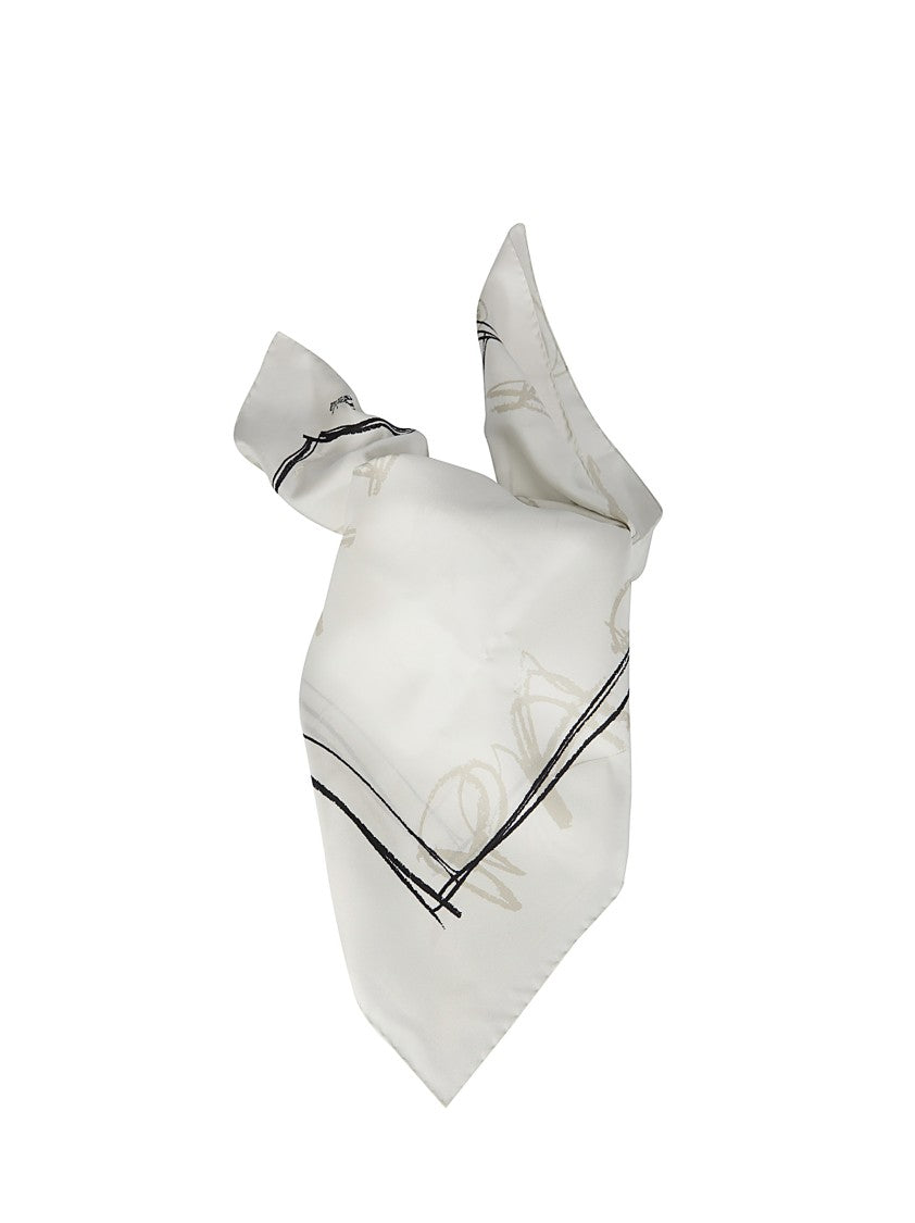 Maison Margiela Classic Square Silk Foulard With Subtle Sheen