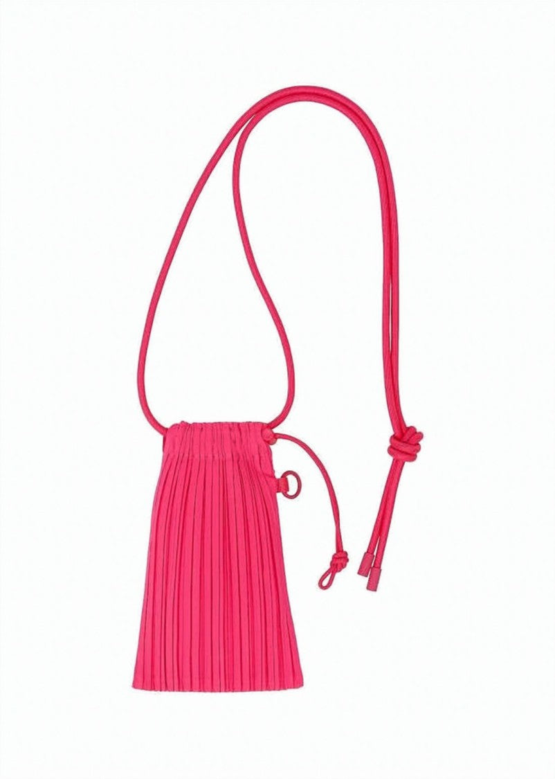 Pleats Please Structured Pink Pleated Shoulder Bag