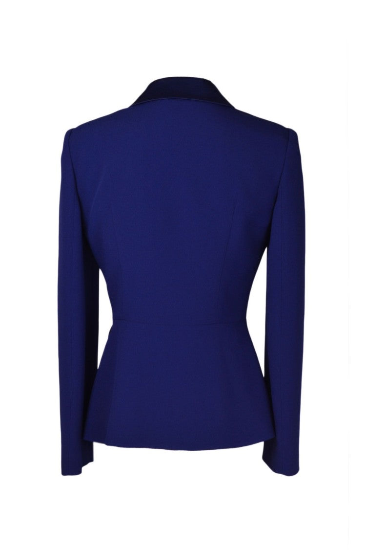Alberta Ferretti Tailored Deep Blue Jacket Notch Collar