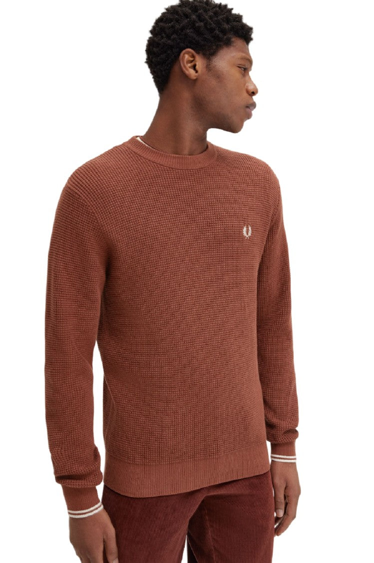 Fred Perry Textured Honeycomb Crew Neck Sweater