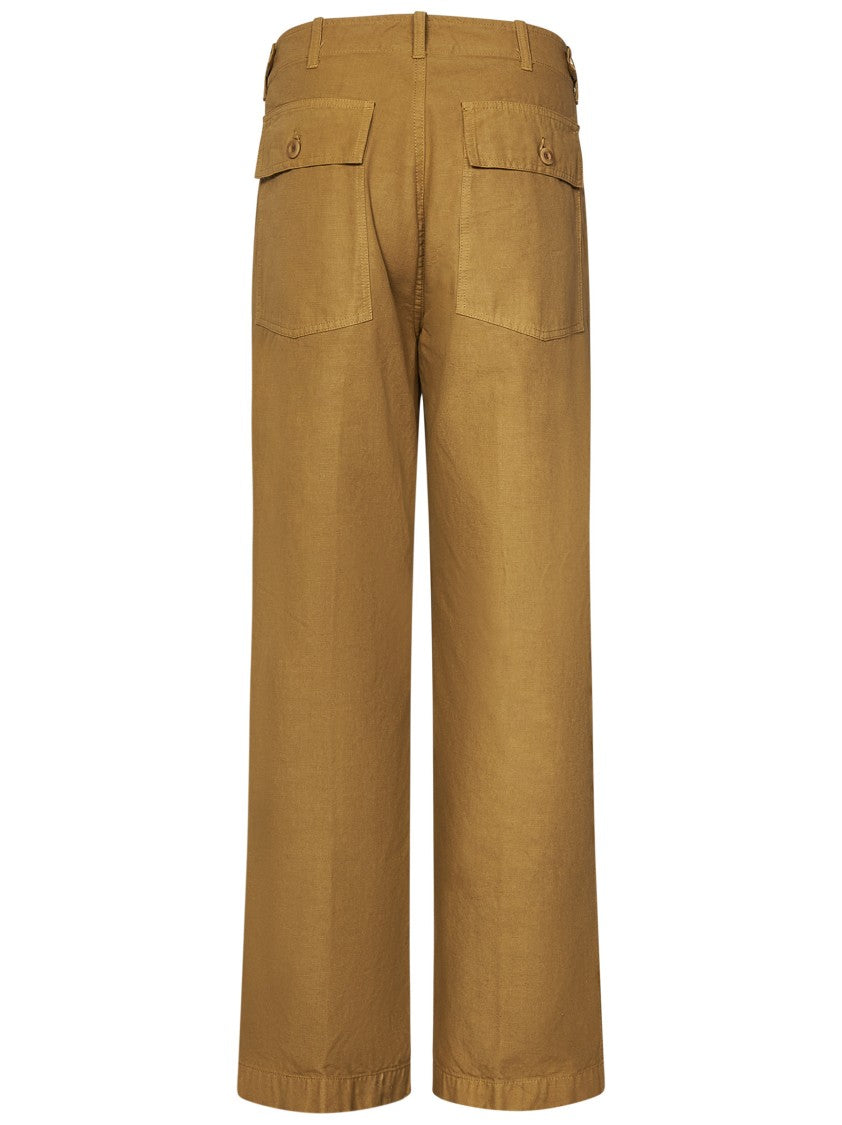 East Harbour Surplus Soft Beige Cotton Straight Wide Leg Trousers