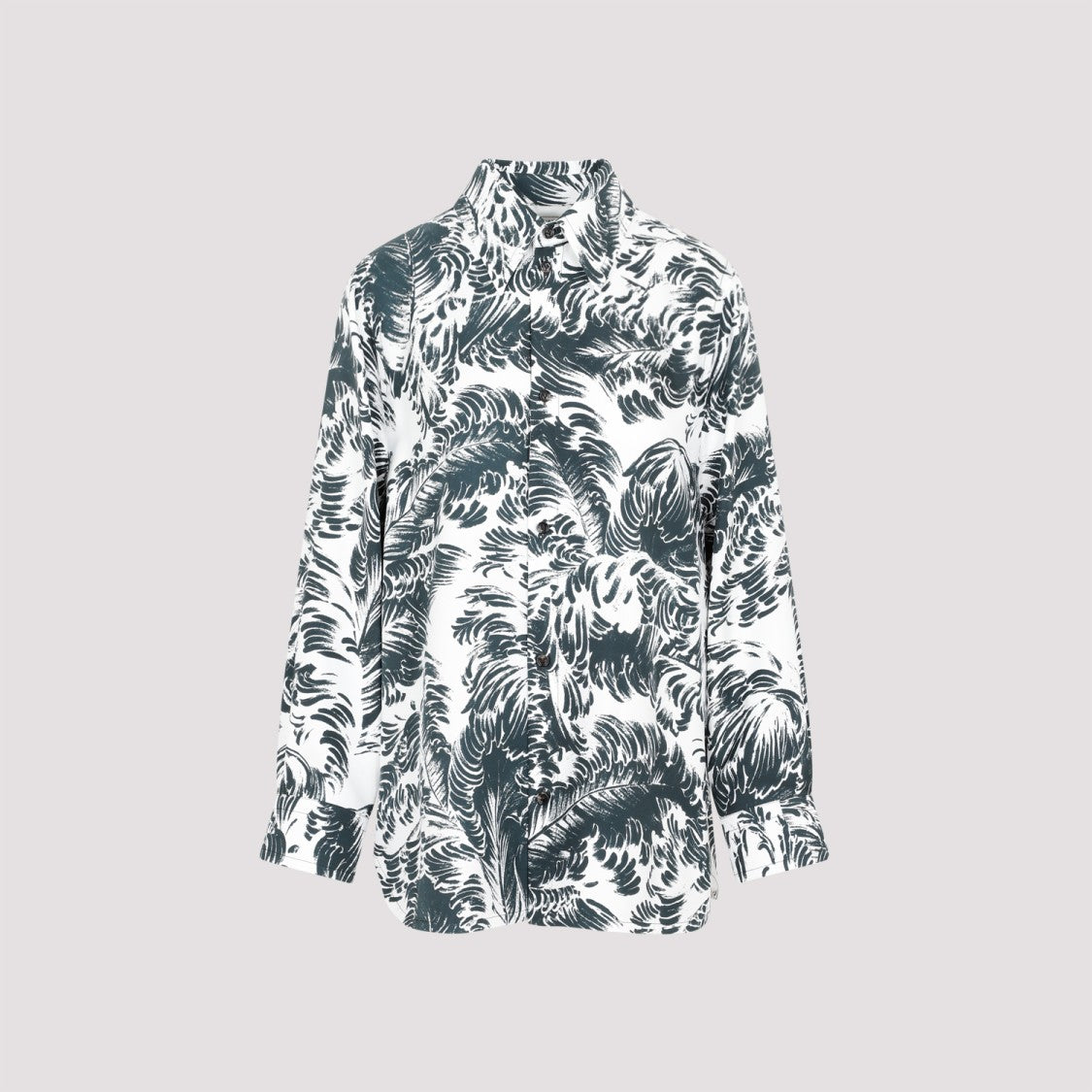 Bottega Veneta Grey Printed Silk Shirt