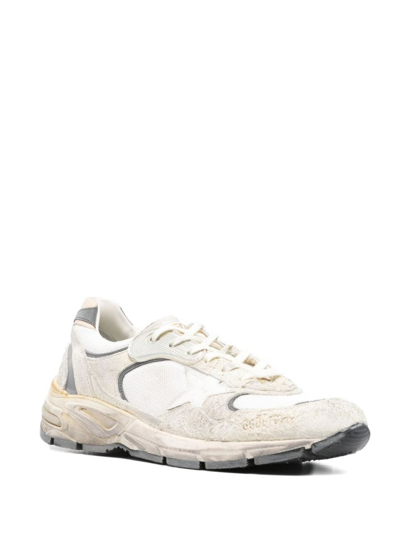 Golden Goose White Silk And Nylon Mesh Sneakers