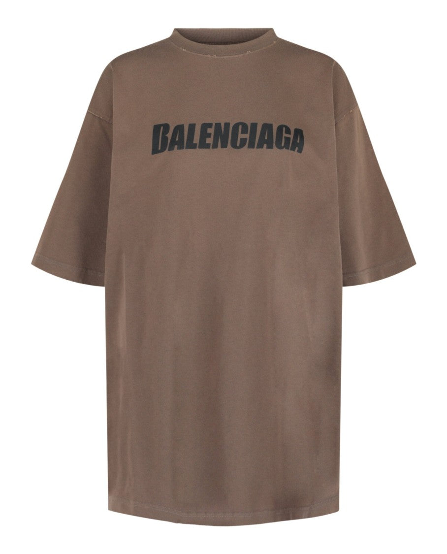 Balenciaga Oversized Cotton T-Shirt With Distressed Logo Detail