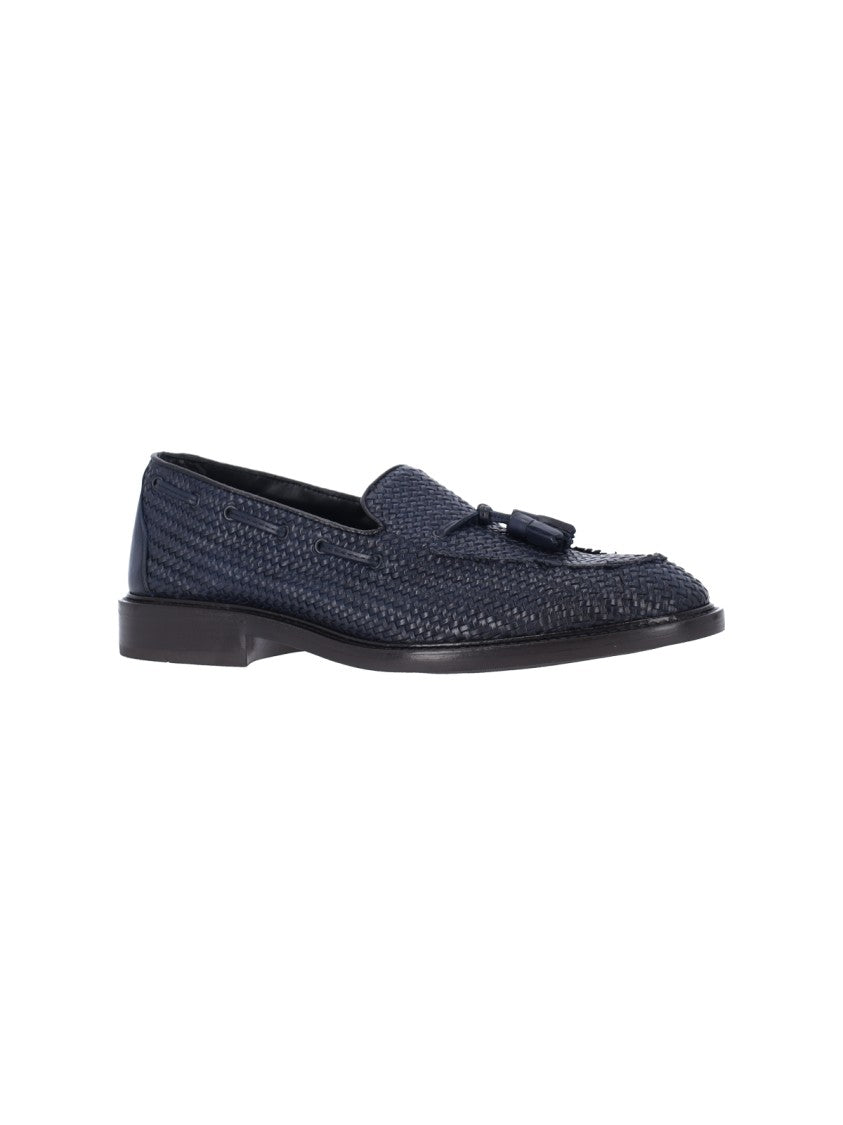 Alexander Hotto Braided Tassel Loafers – Navy