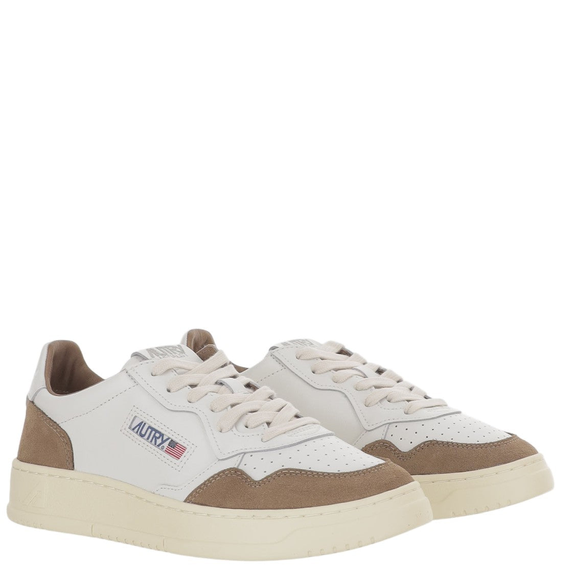 Autry Leather Sneakers With Suede Inserts And Logo Accents