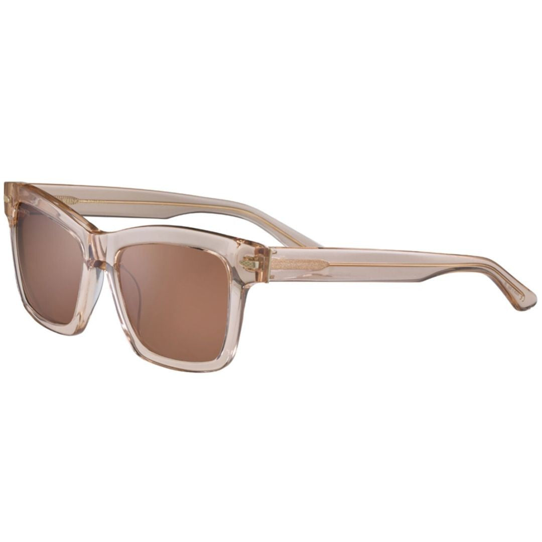 Serengeti Winona Translucent Beige Rectangular Sunglasses With Brown Tinted Lenses