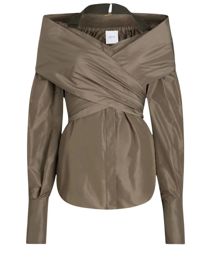 Patou Recycled Nylon Crossover Blouse