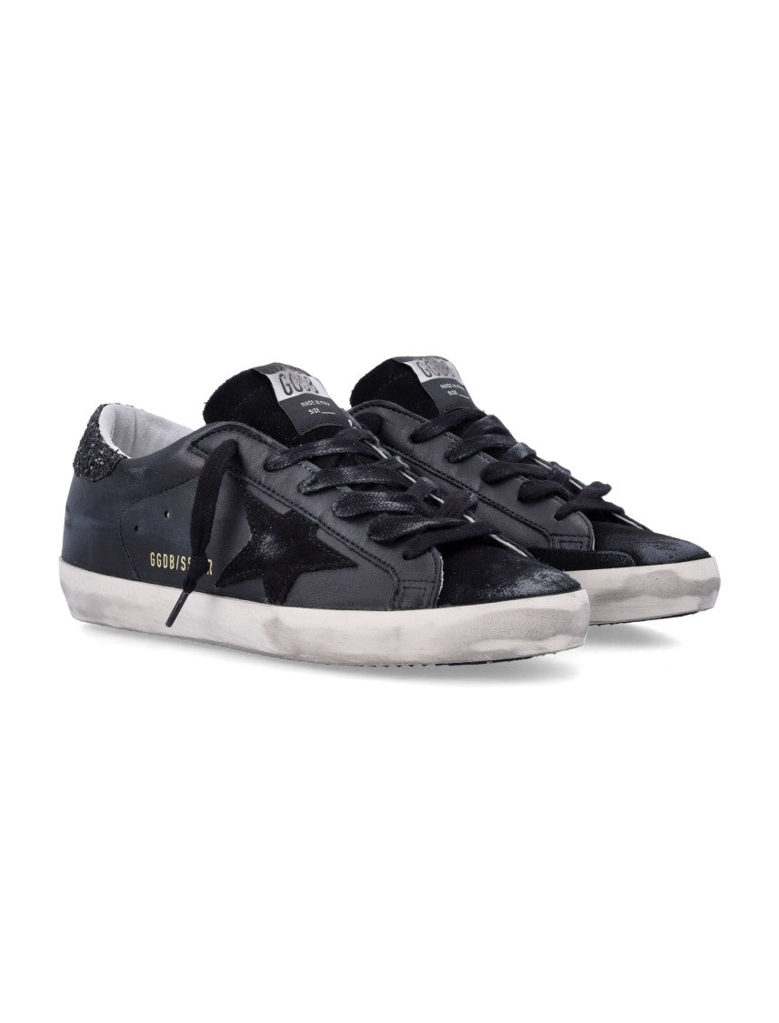 Golden Goose Black Super-Star Leather Sneakers