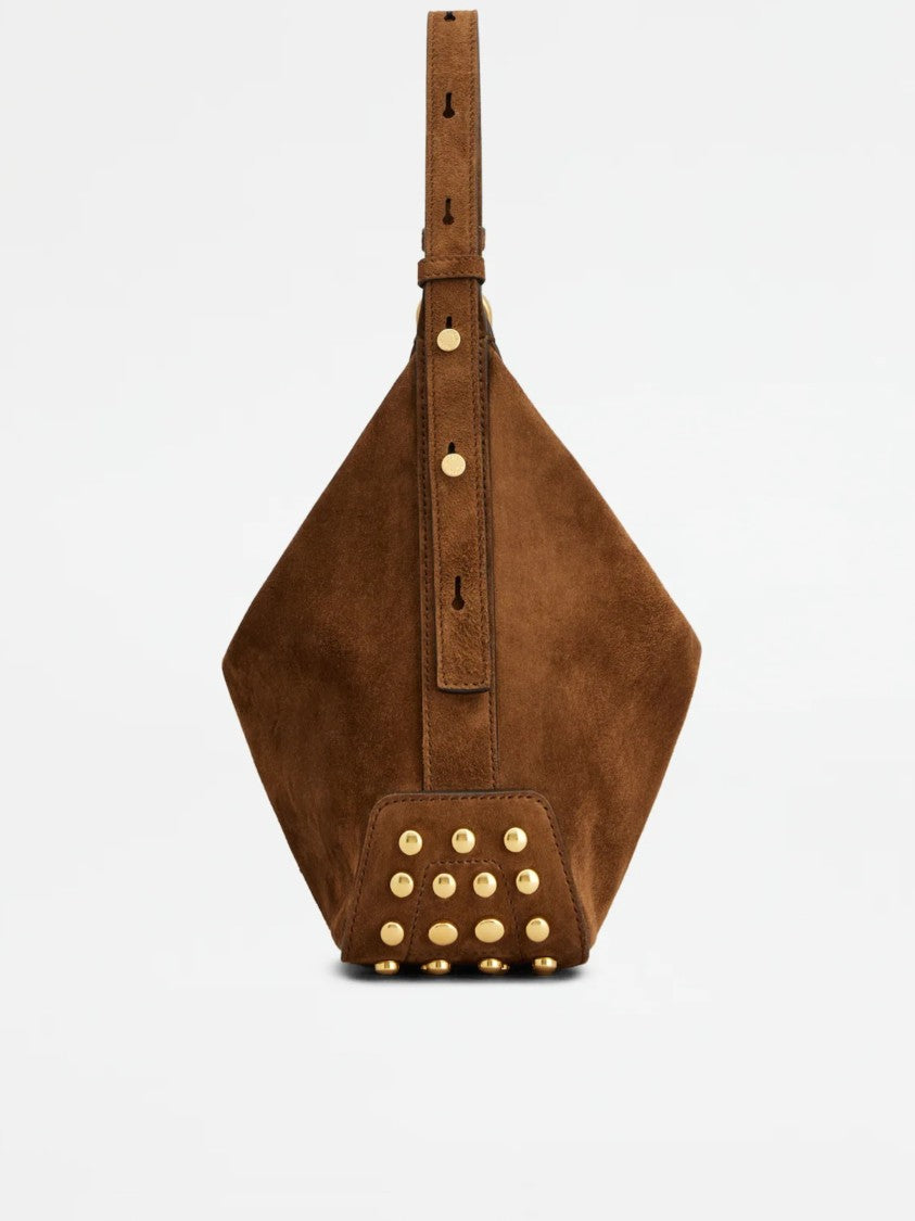 Tod's Brown Gmt Sacca Mini Suede Handbag