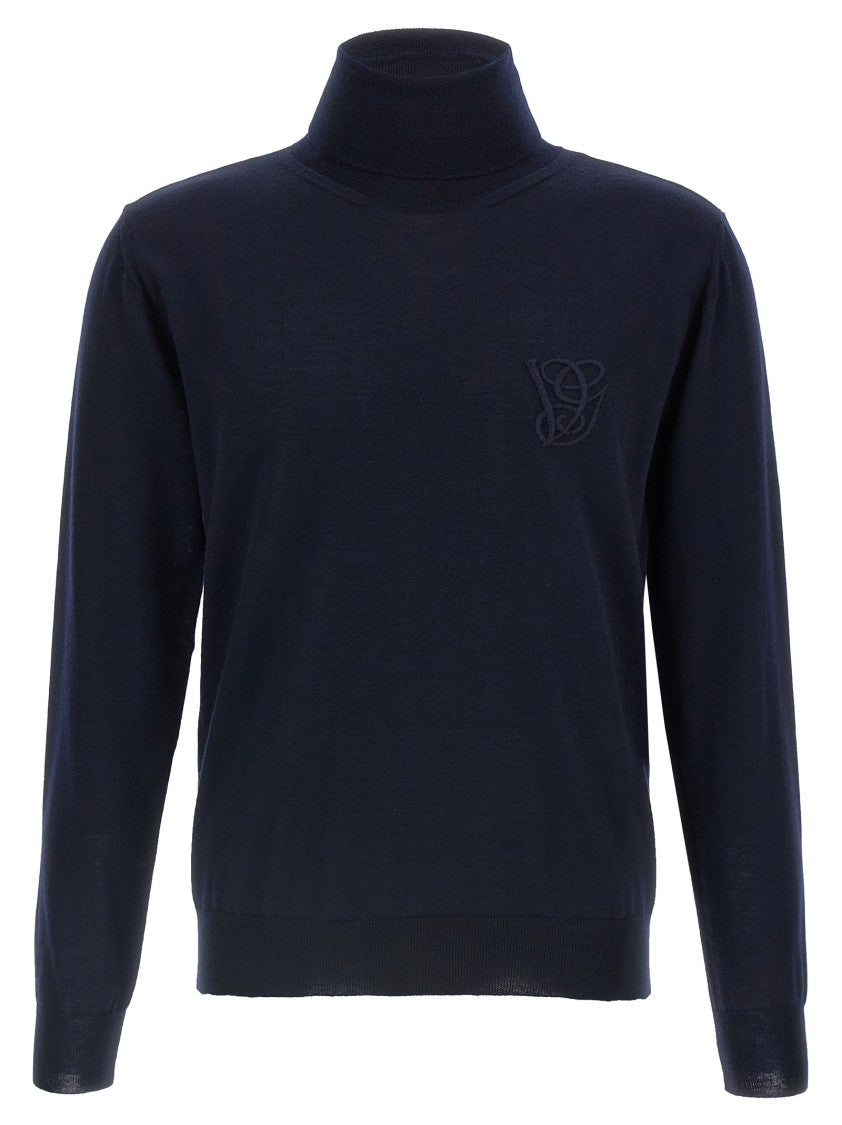 Valentino Garavani Turtleneck Sweater With Vg Logo Embroidery