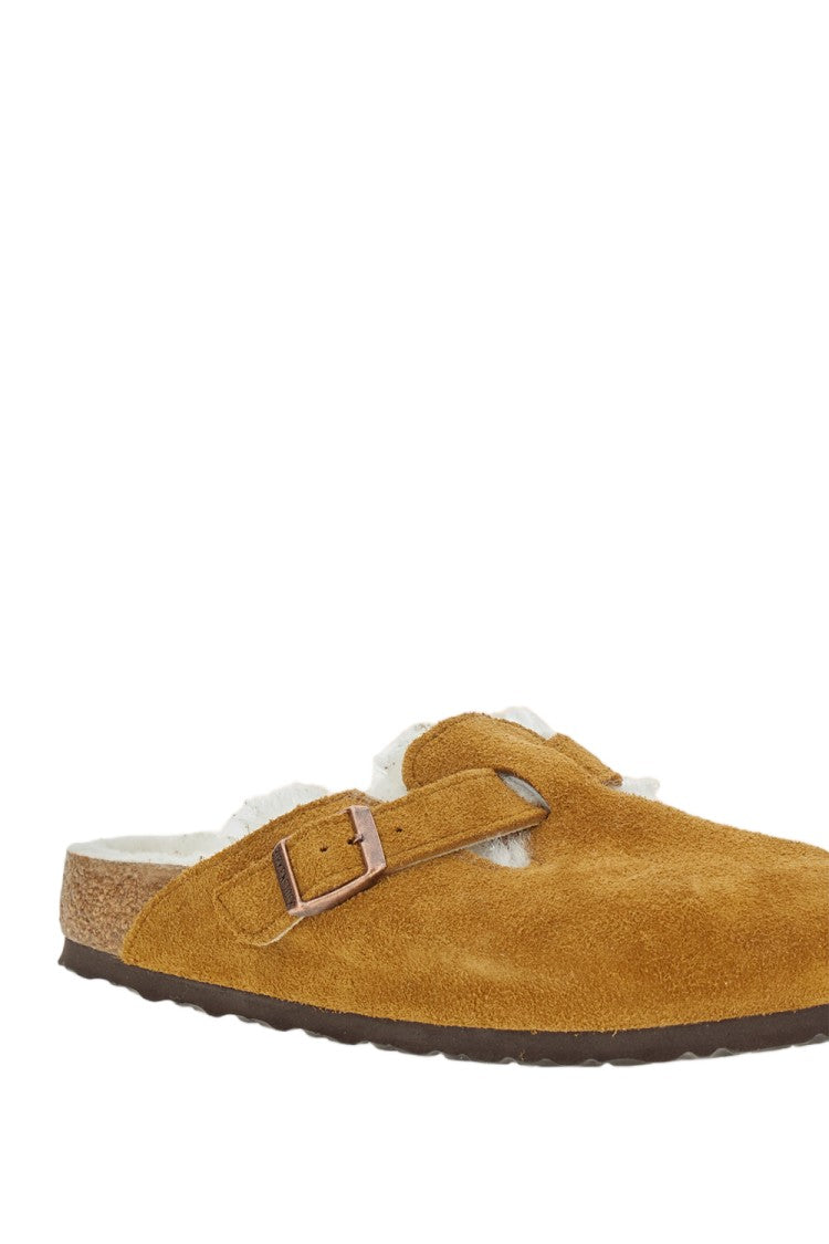 Birkenstock Brown Boston Shearling Suede Clogs