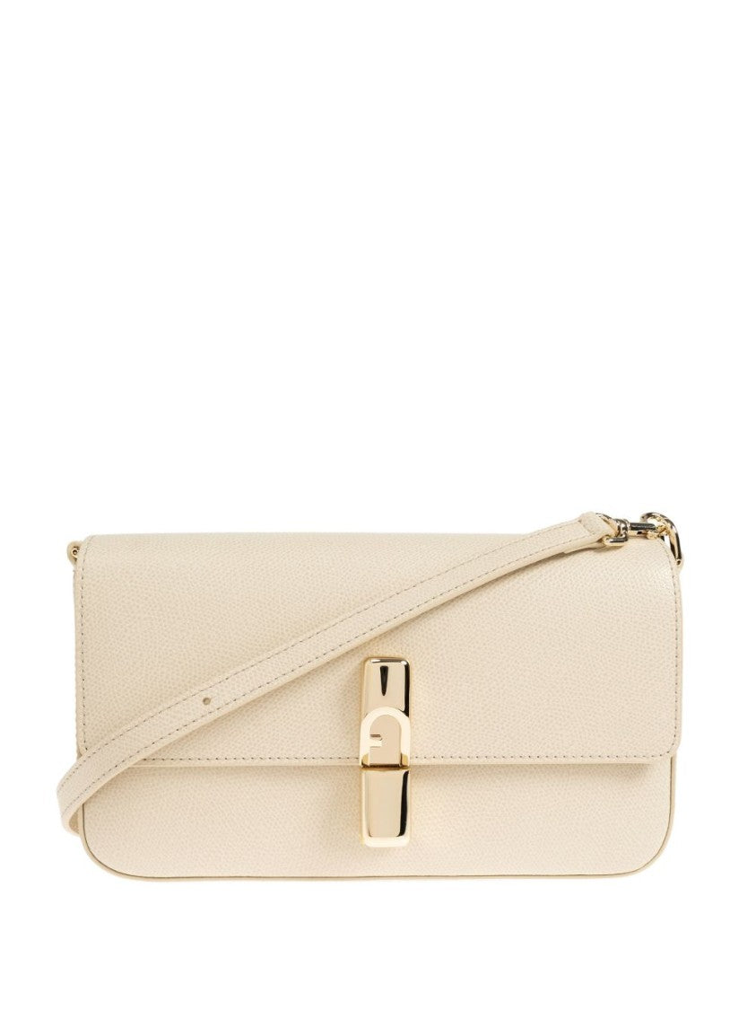 Furla White Iride Crossbody Textured Leather Bag