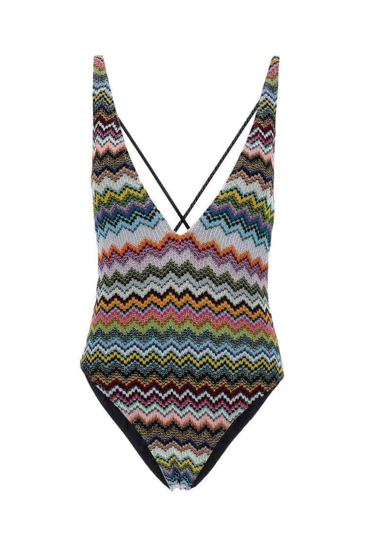 Missoni Multicolor Zigzag Pattern One-Piece Swimsuit