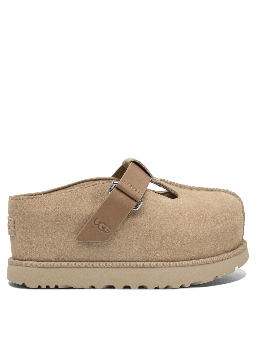 Ugg Cushioned Suede Loafers With Metal Buckle And Textured Tread