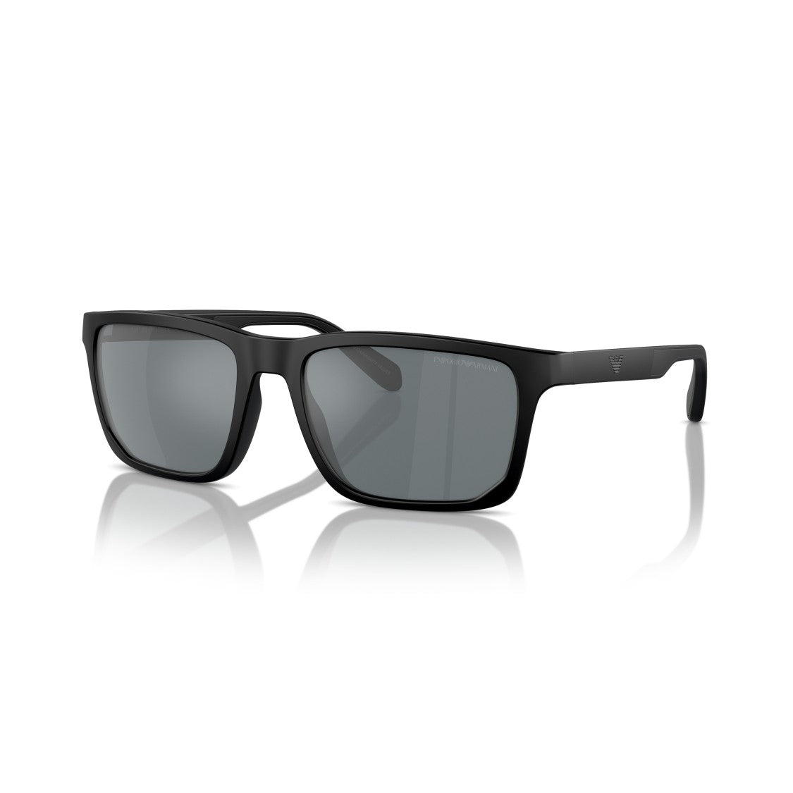 Emporio Armani 0Ea4219 Rectangular Matte Black Sunglasses With Durable Arms