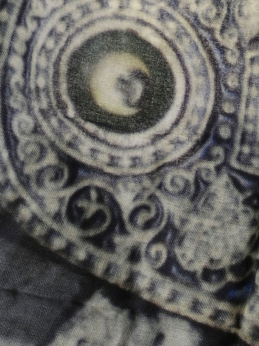 Talking Walls Gradient Wool Scarf With Ornamental Patterns