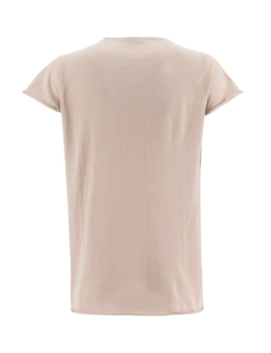 Kiton Sand Color Cashmere Silk Blend T-Shirt