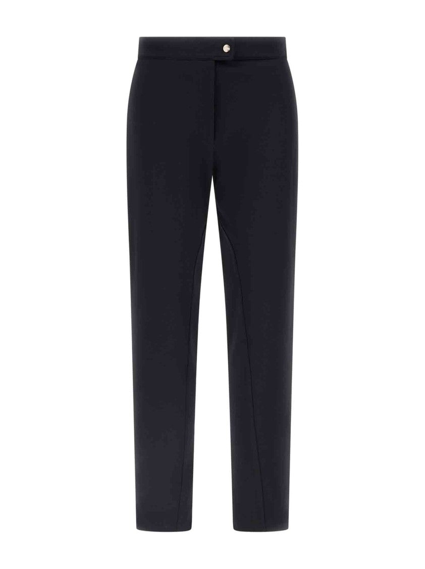 Herno Tailored Black Riding Trousers With Logo Plaque