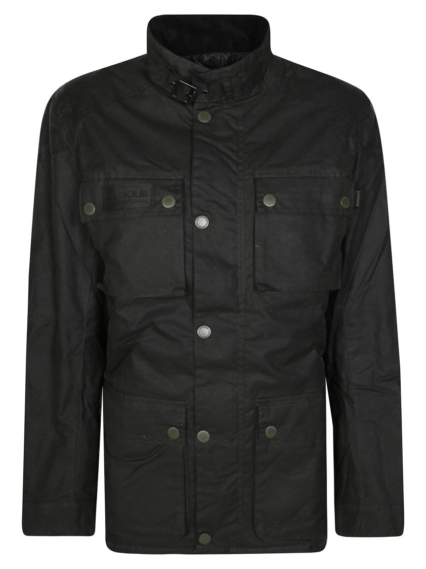 Barbour High-Collared Blackwell Jacket With Adjustable Belt